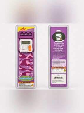 Mark-My-Time Digital Bookmark Reading Timer LED Book Light Pink Camo New